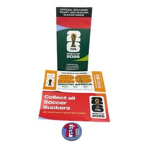 FIFA World Cup 2026 South Africa Souvenir Ticket Soccer Sucker Collectible